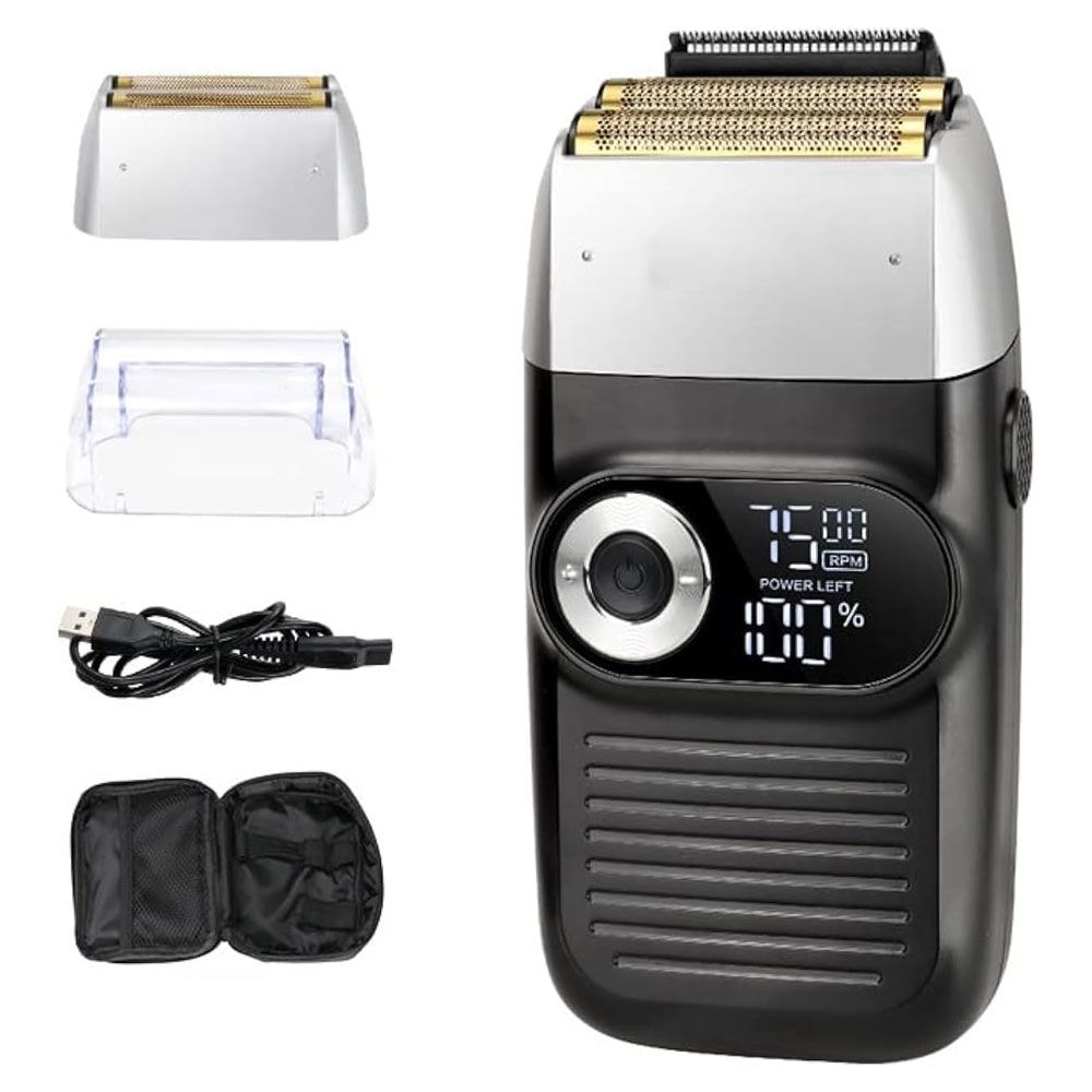 Kemei Electric Shaver 2 in 1 LED Display With Travel Case - Black*Silver - KM-2026