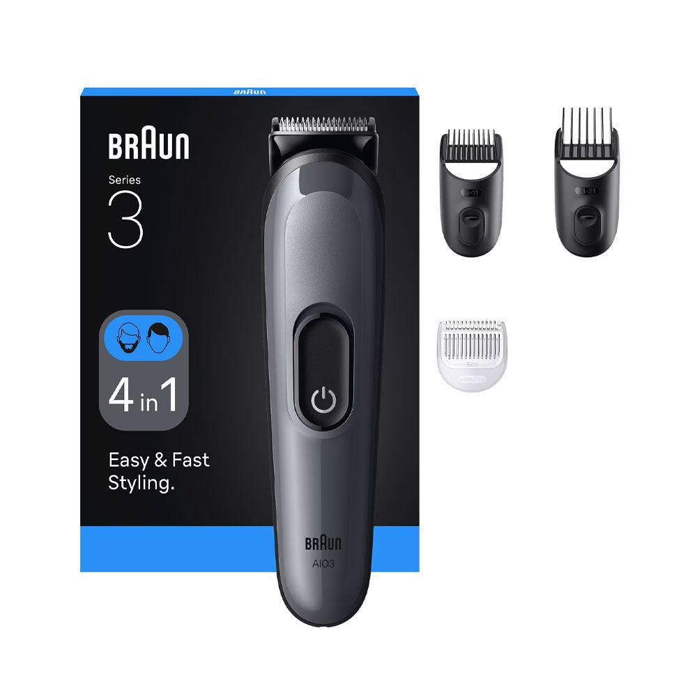 Braun All-in-One Series 3 Hair Trimmer 4 In 1 - Black - AIO3500 -  8700216429337