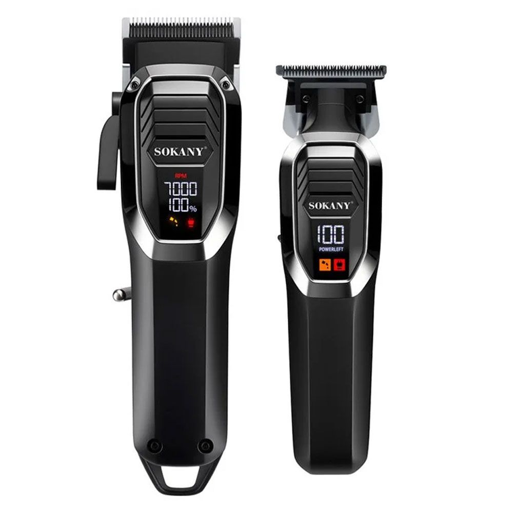 Sokany Digital Hair Shaver Set 2 In1 5 Watt - Black - SK16088