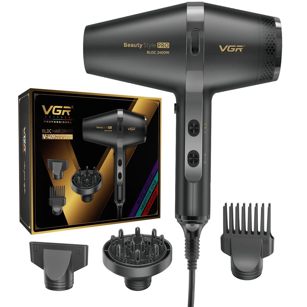 VGR V-409 Professional Beauty Style Pro Hair Dryer 2400 Watt - Black