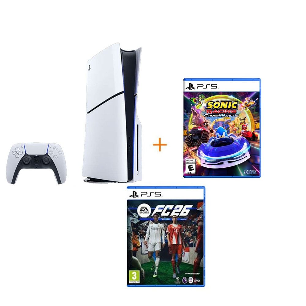 Sony Playstation 5 Standard Slim + CD Game FC 2026 + CD Game Sonic Racing CrossWorlds