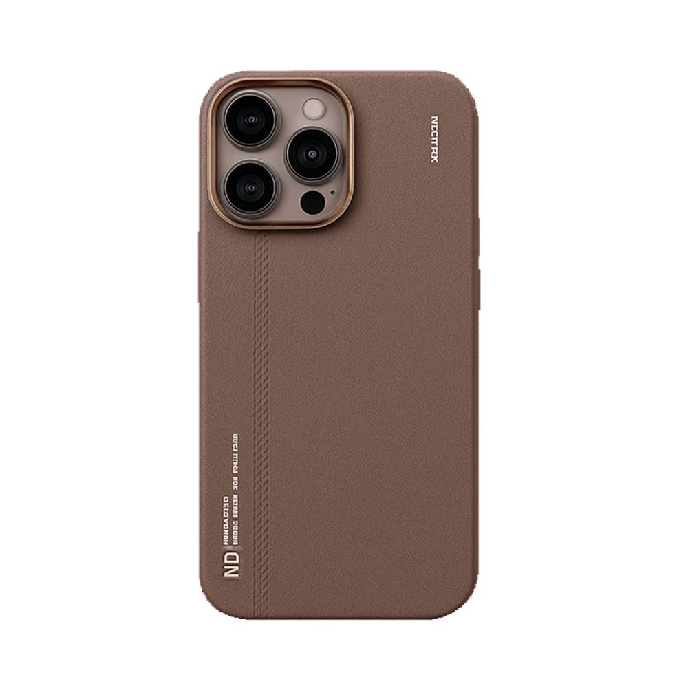 HDD Leather Cover For iPhone 16 Pro Max With Camera Stand - Desert Titanium