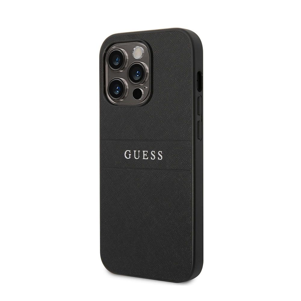 Guess for iPhone 14 Pro PU Saffiano Hard Case - Black