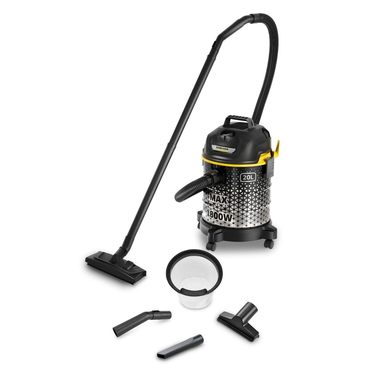 Karcher Dry Drum Vacuum Cleaner 1800 Watt - 20 liter Dust Container - DVAC 1800 - 4066529157867 - Black