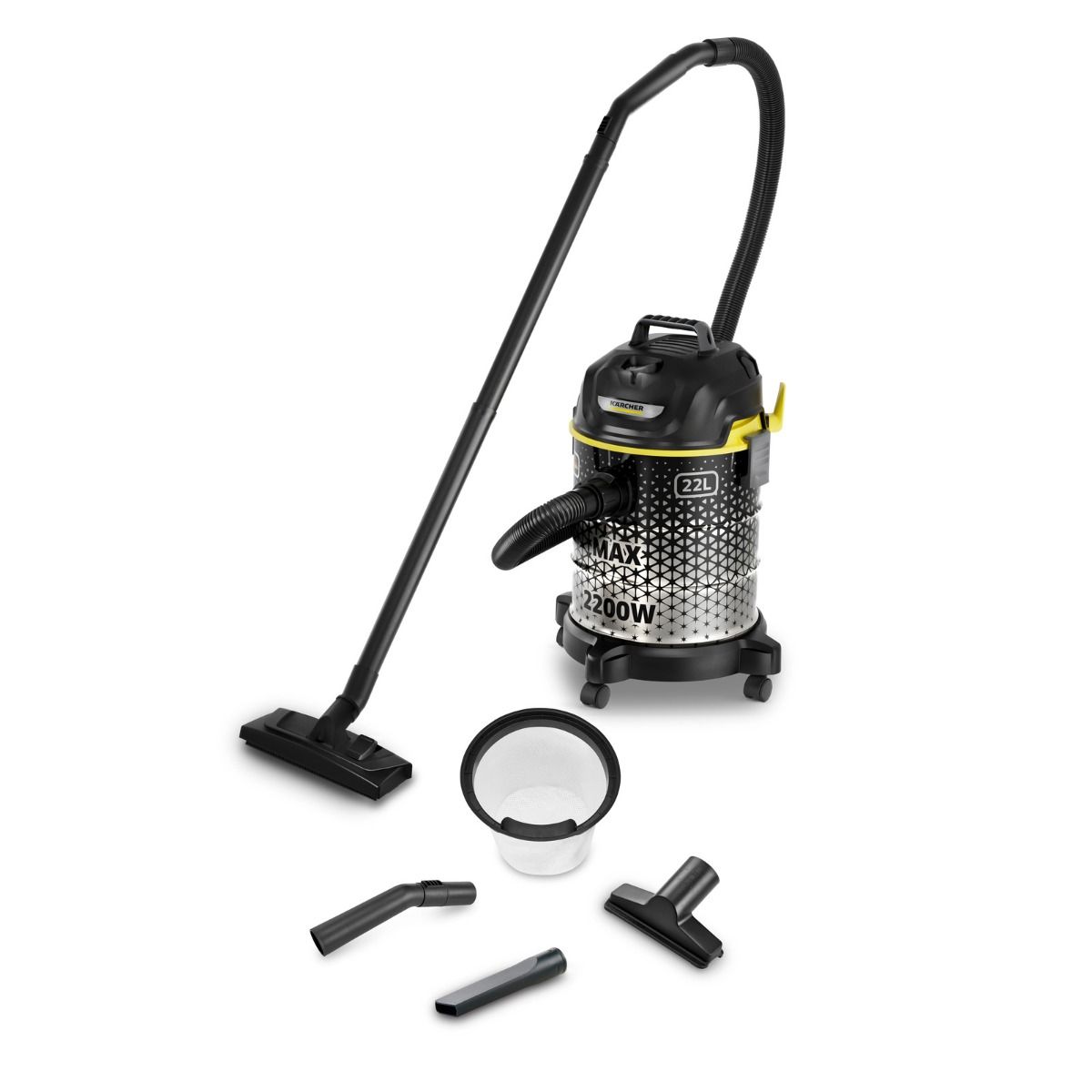 Karcher Dry Drum Vacuum Cleaner 2200 Watt - 22 liter Dust Container - Black - DVAC 2200 - 4066529157898