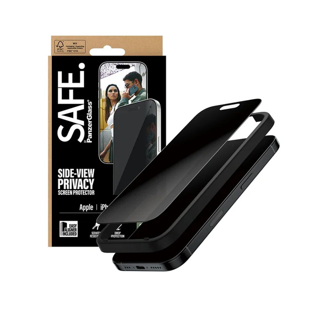 PanzerGlass® Privacy Screen Protector SAFE For iPhone 17 / 16 Pro | Ultra-Wide Fit With Easy Aligner - Black