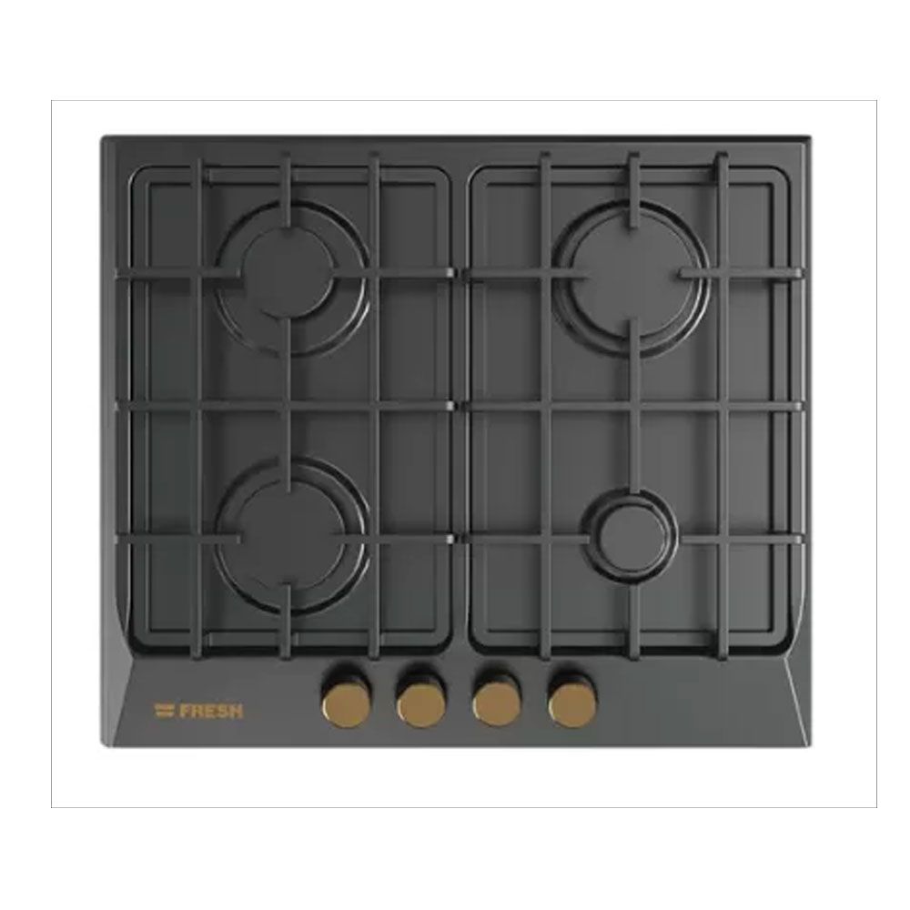 Fresh Built-in Hob 4 Gas Burners Cast Iron Full Safety 60 cm - Black- HAFR60CMBC1 - 9860