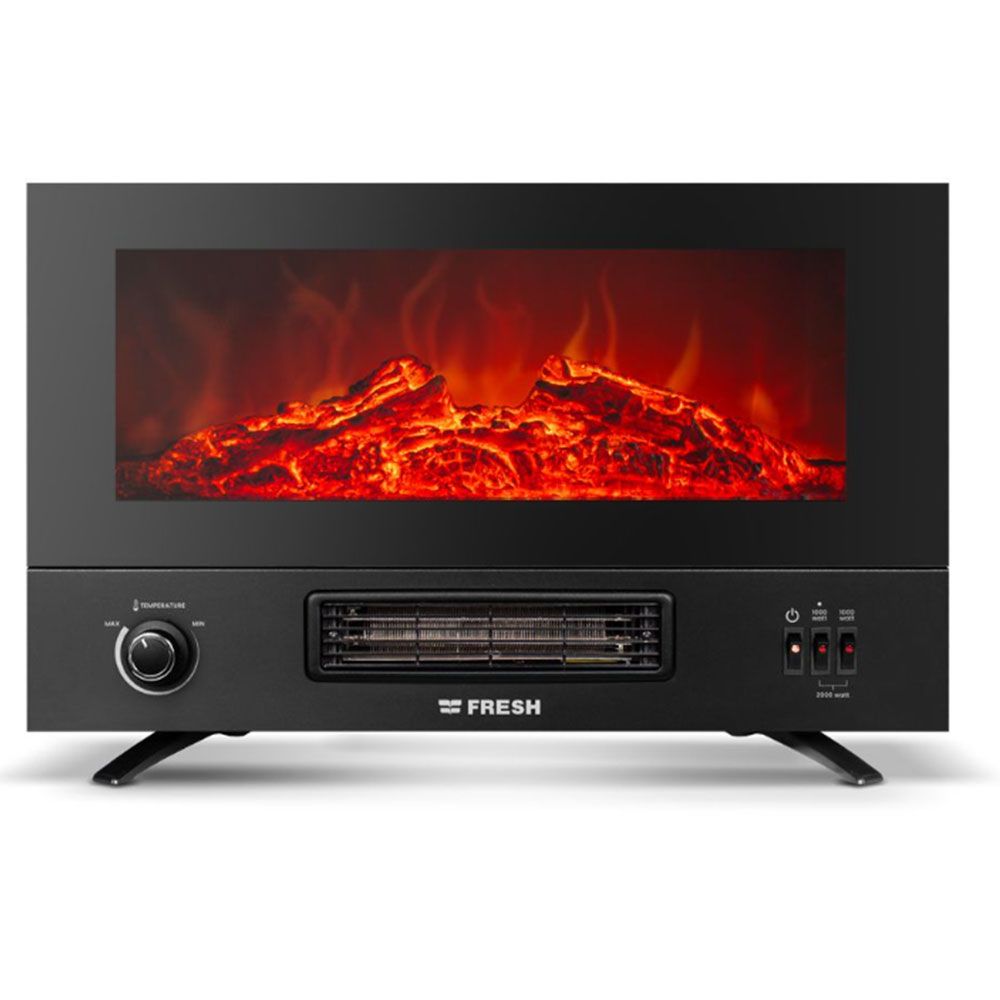 Fresh Electric Fire TV Heater - 2000 Watt - Black Matt - 500017062