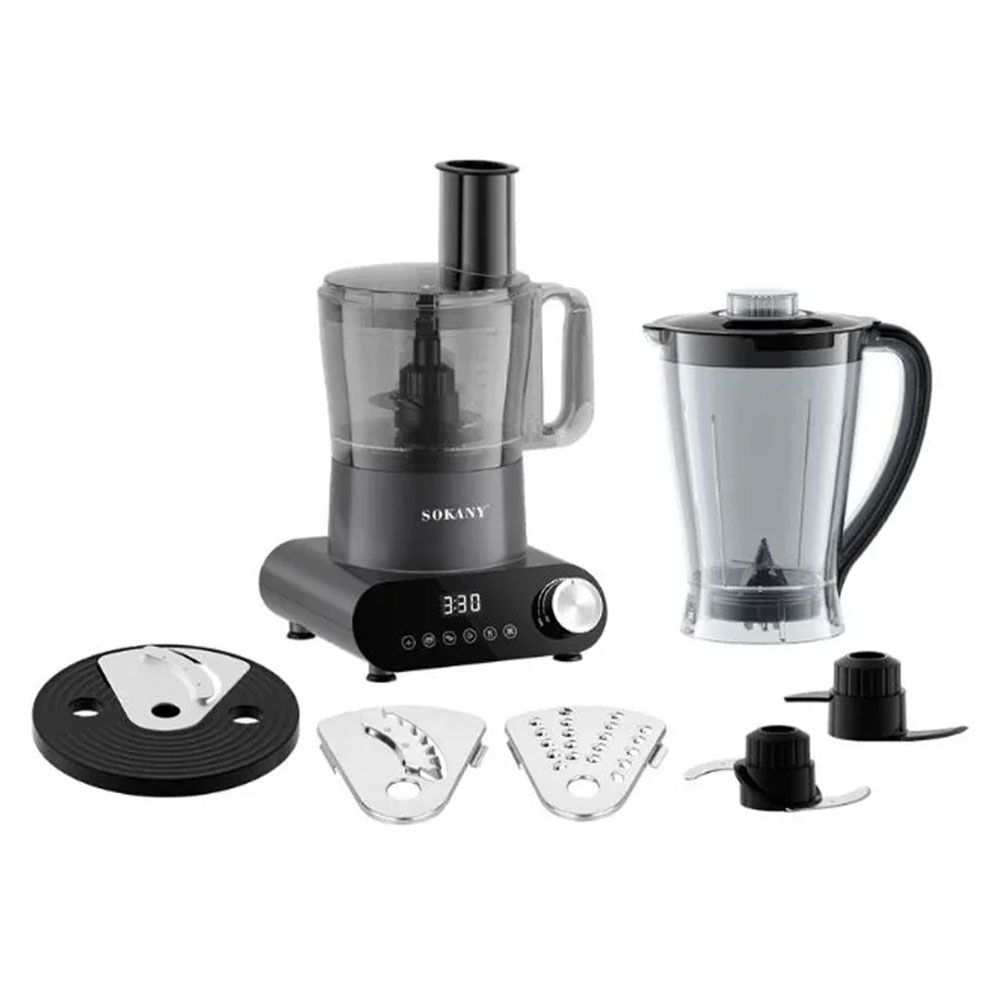 Sokany Digital Food Processor 7*1 1500 Watt - 2 Liter - Black - SK-03063