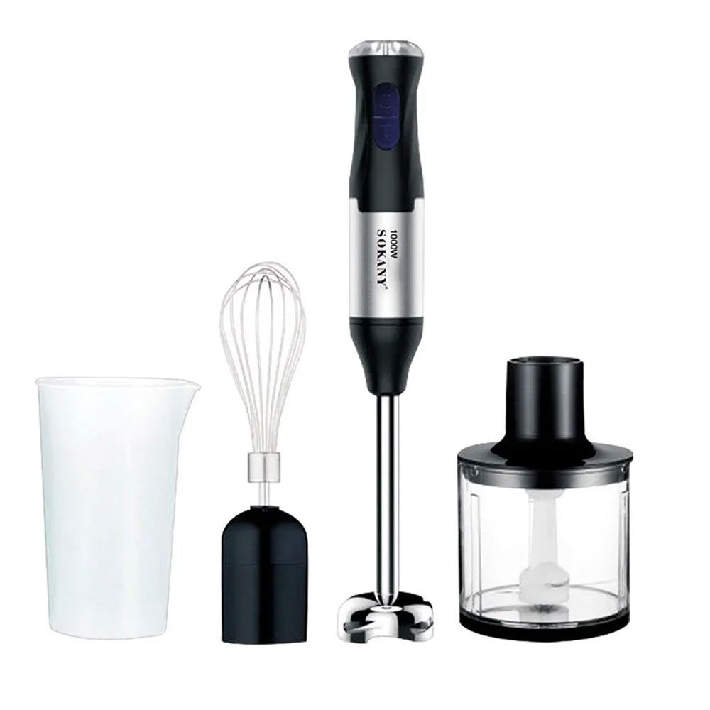 Sokany Hand Blender 4*1 Multi Speeds 1000 Watt - 700 Ml - Black - SK-1711-4
