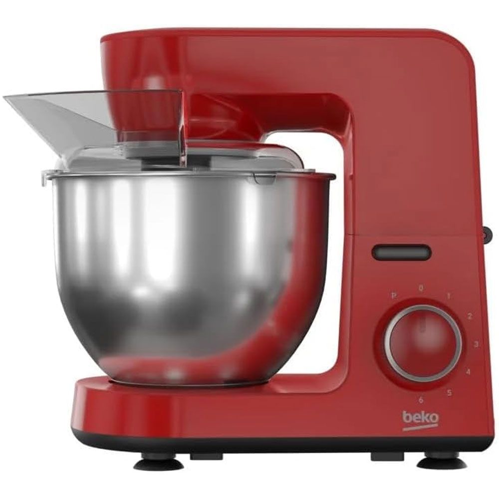 Beko Kitchen Machine 4 accessories - Stainless Steel Bowl - 1500 Watt - 5 Liter - Red - MM5371