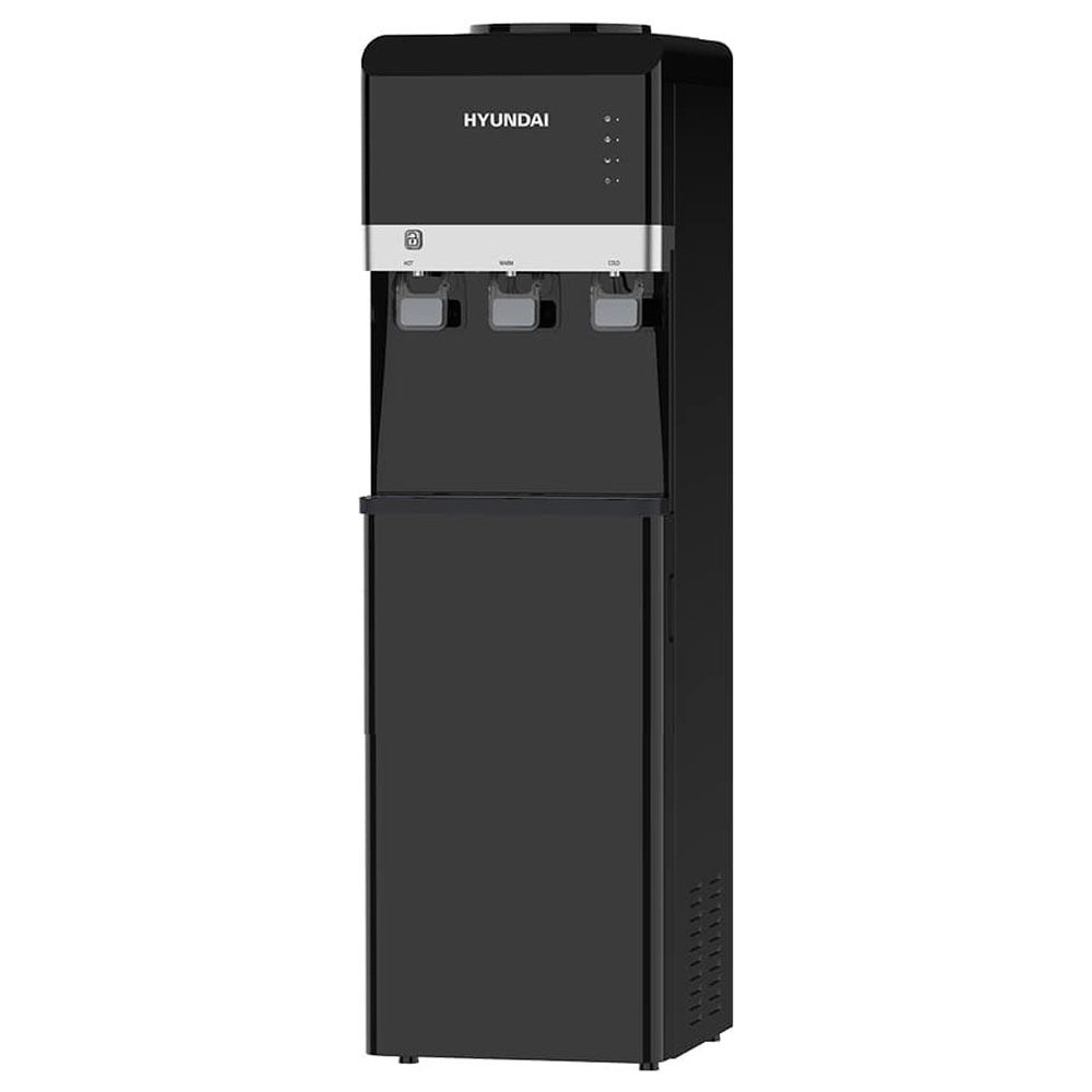 Hyundai Water Dispenser 3 Taps With Cabinet Hot, Ambient and Cold Water - Black - HYU-582B