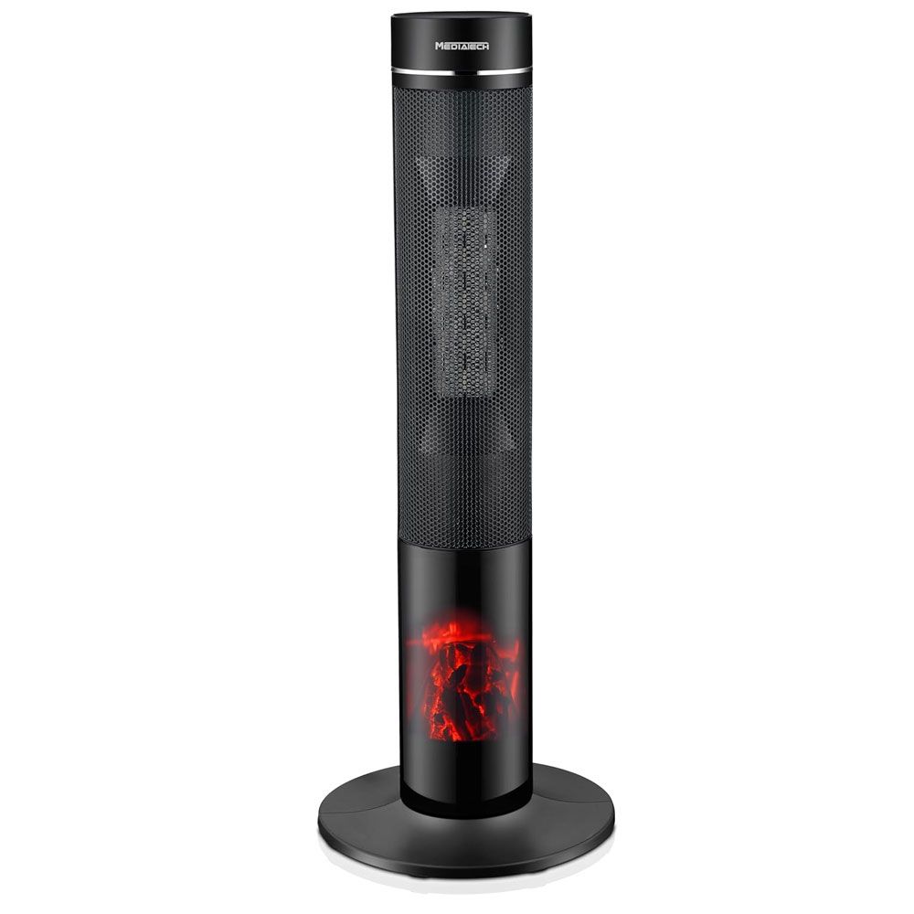 MediaTech Electric Tower Ceramic Heater,2000 Watt -  Remote Control - Black - MTTCH010