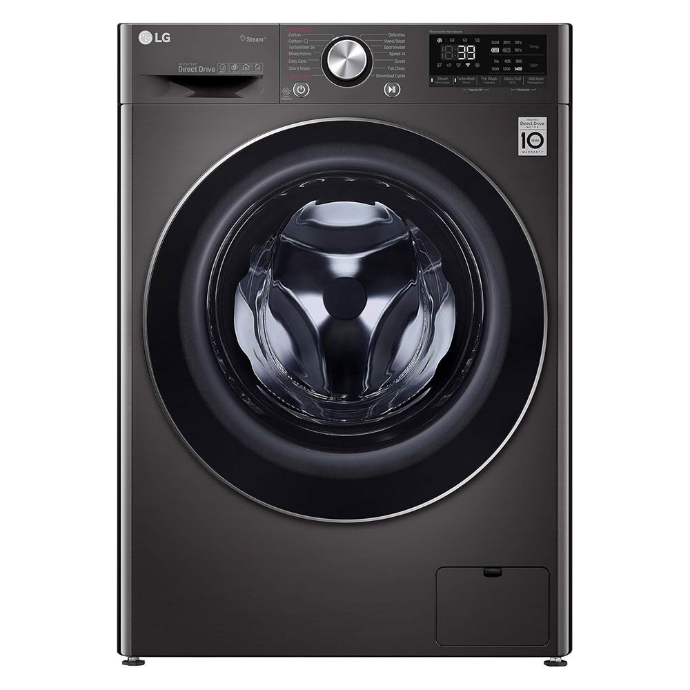 LG Vivace Washing Machine 9KG Front Loading - 1400 Rpm - AI DD technology - 6 Motions Steam - Black Steel – F4R5VYG2E