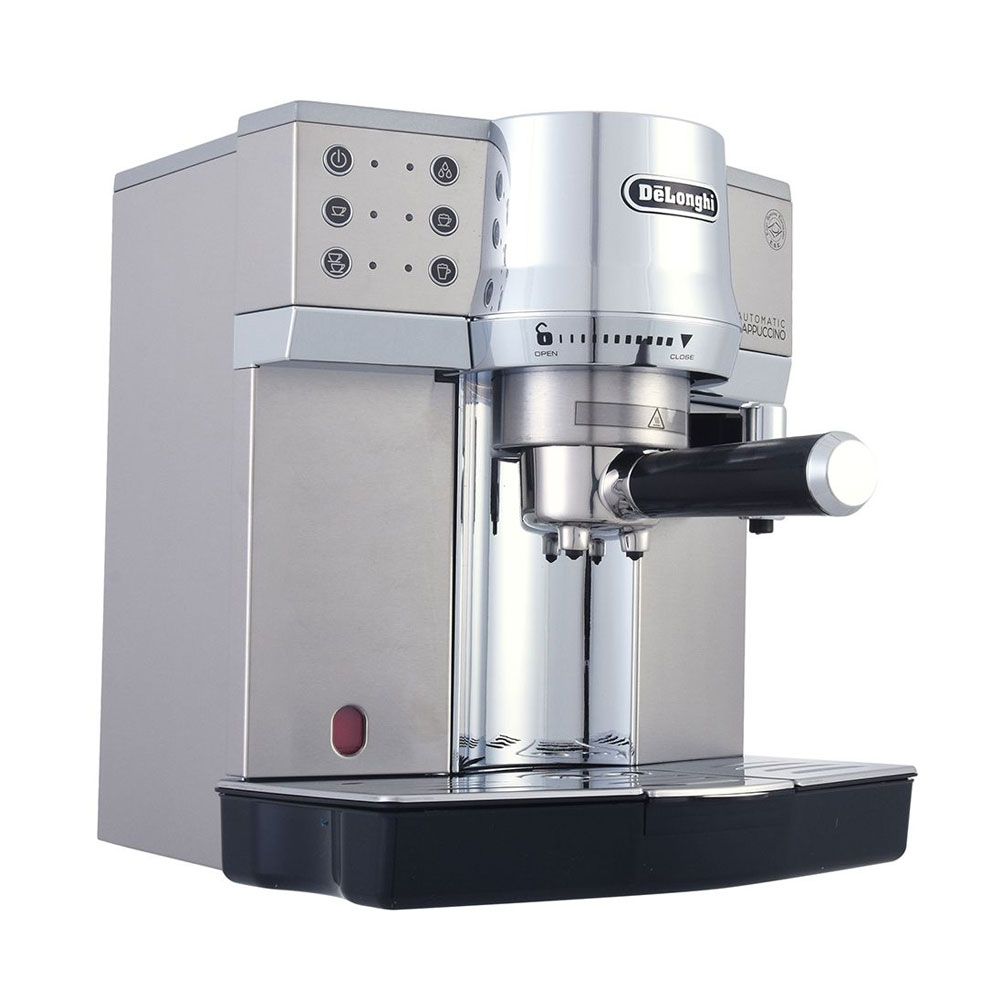 Delonghi Pump Espresso Coffee Machine 1450 Watt 15 Bar - Silver - EC850