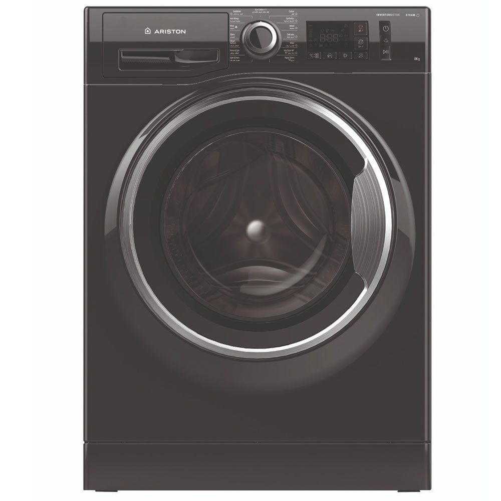 Ariston Washing Machine 8 Kg Front Load Inverter Motor - Black - NM11 823 BS EG