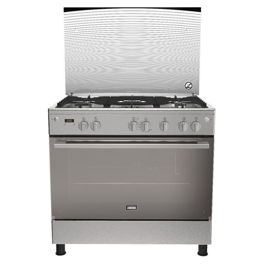 Zanussi Cool Max Gas Cooker 5 Burners with Gas Oven Hob 2 Fans Digital Full Safety  - Stainless Steel - ZCG94396XB