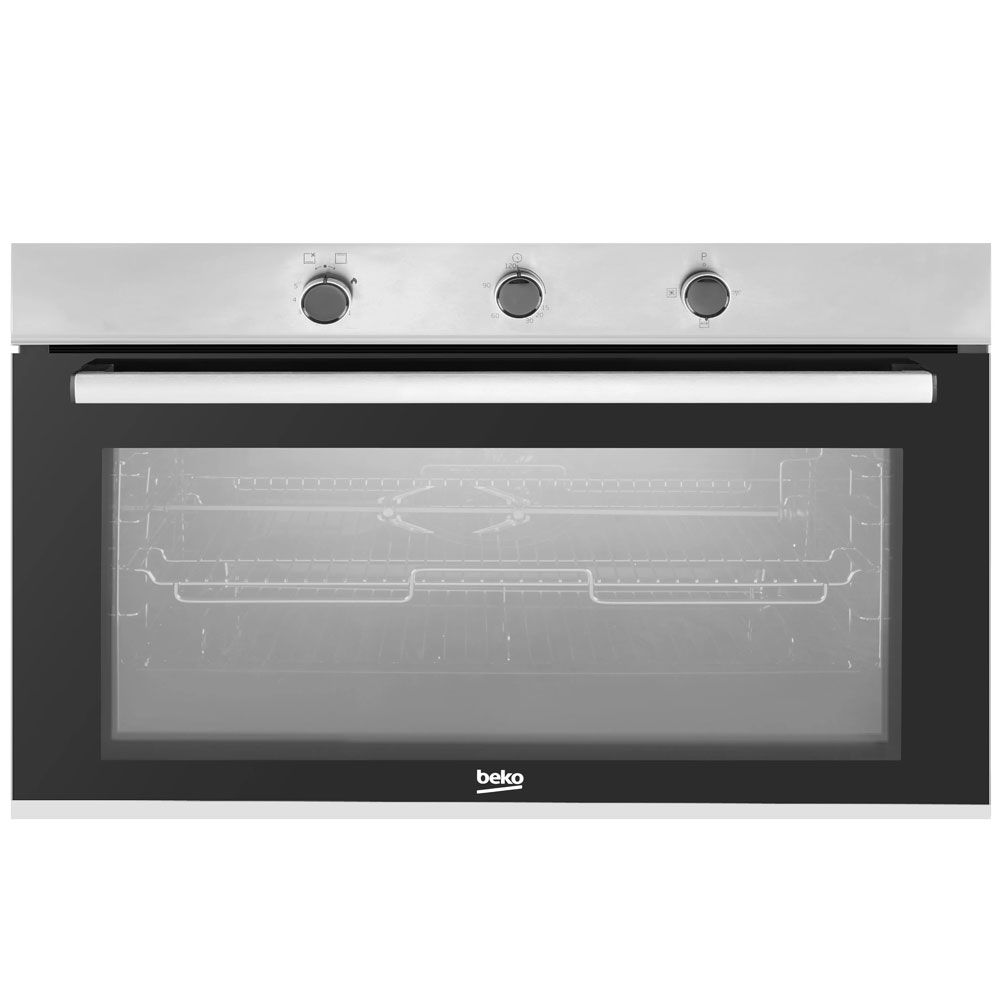 Beko Built-in Gas Oven 90 Cm Self-Ignition Full Safety - Cooling fan Cooking Fan Grill Operates With The Door Closed - Stainless Steel - BBWHT12106XS
