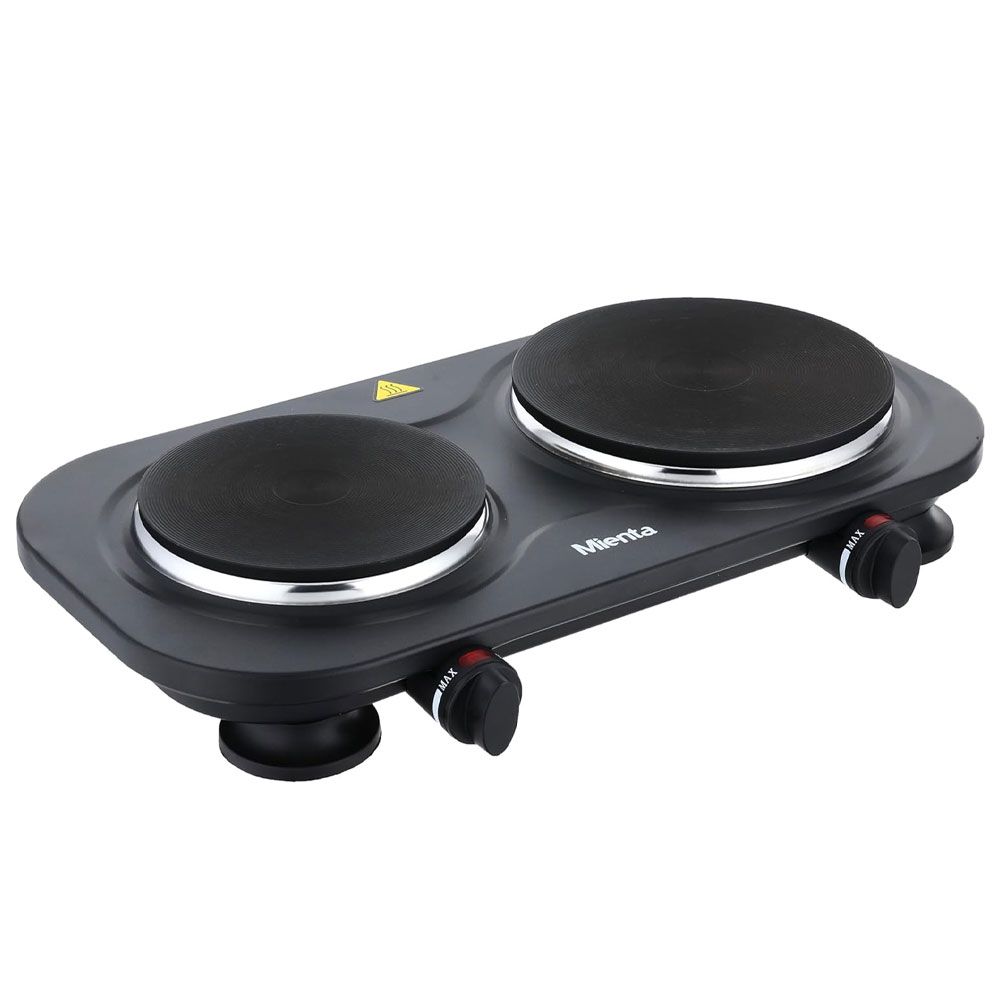 Mienta Duetto 2 Burner Flat Plate 2500 Watts - Black - HP41225A 