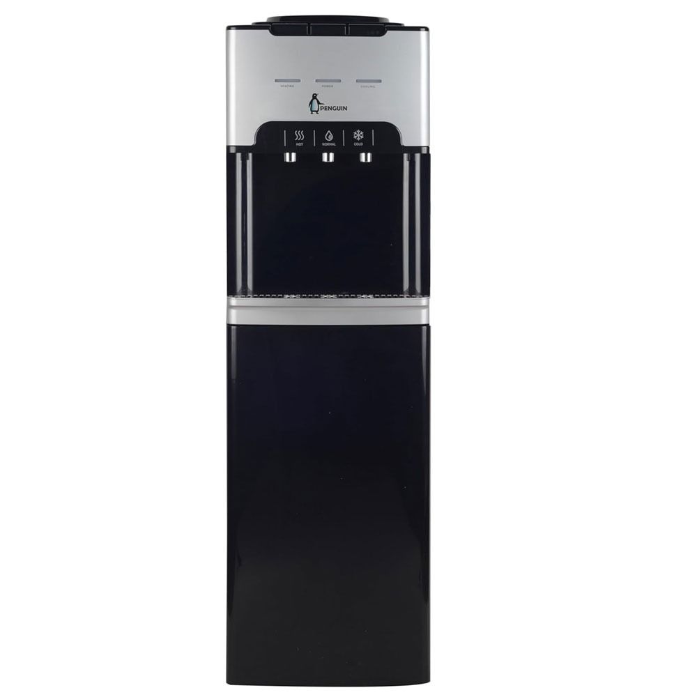 Penguin Water Dispenser 500 Watts 3 Tabs 109 Cm  With Storage Area Bottle from the top - Black - PD002