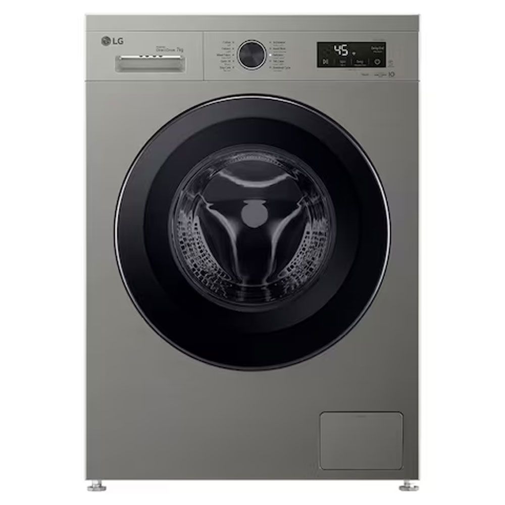LG Washing Machine 7 kg Front Load 1400 RPM ThinQ (Wi-Fi) - Platinum Silver - F4Y2QYG6P