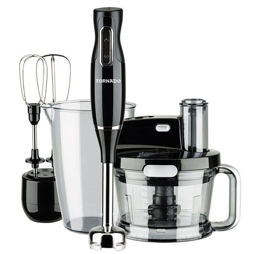 Tornado Hand Blender 1000 Watt 900 ML With Food Processor Egg Beater - Black - THB-1000MK