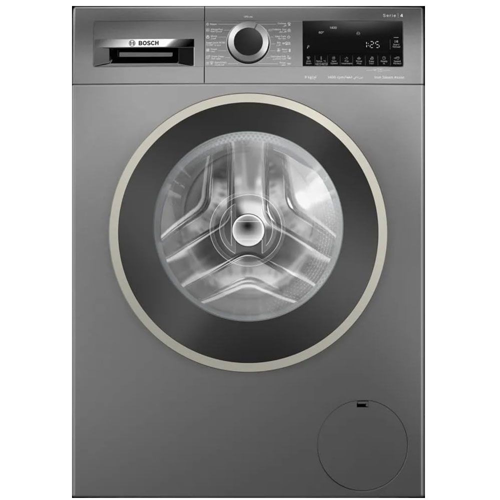 Bosch Series 4 Washing Machine 9kg - Front Loading - Full Automatic - 1400 RPM - Silver - WGA244ZREG