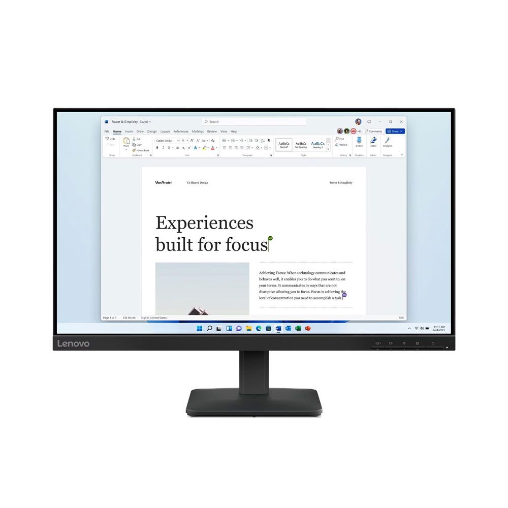 Lenovo L24-4e Monitor 23.8 inch FHD 100Hz - 68C2KAC1EU