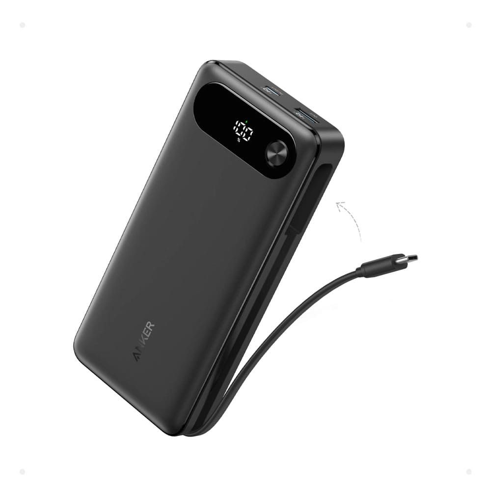 Anker Power Bank 20000mAh 87W BuiltIn USBC Cable A1383H11 - Black