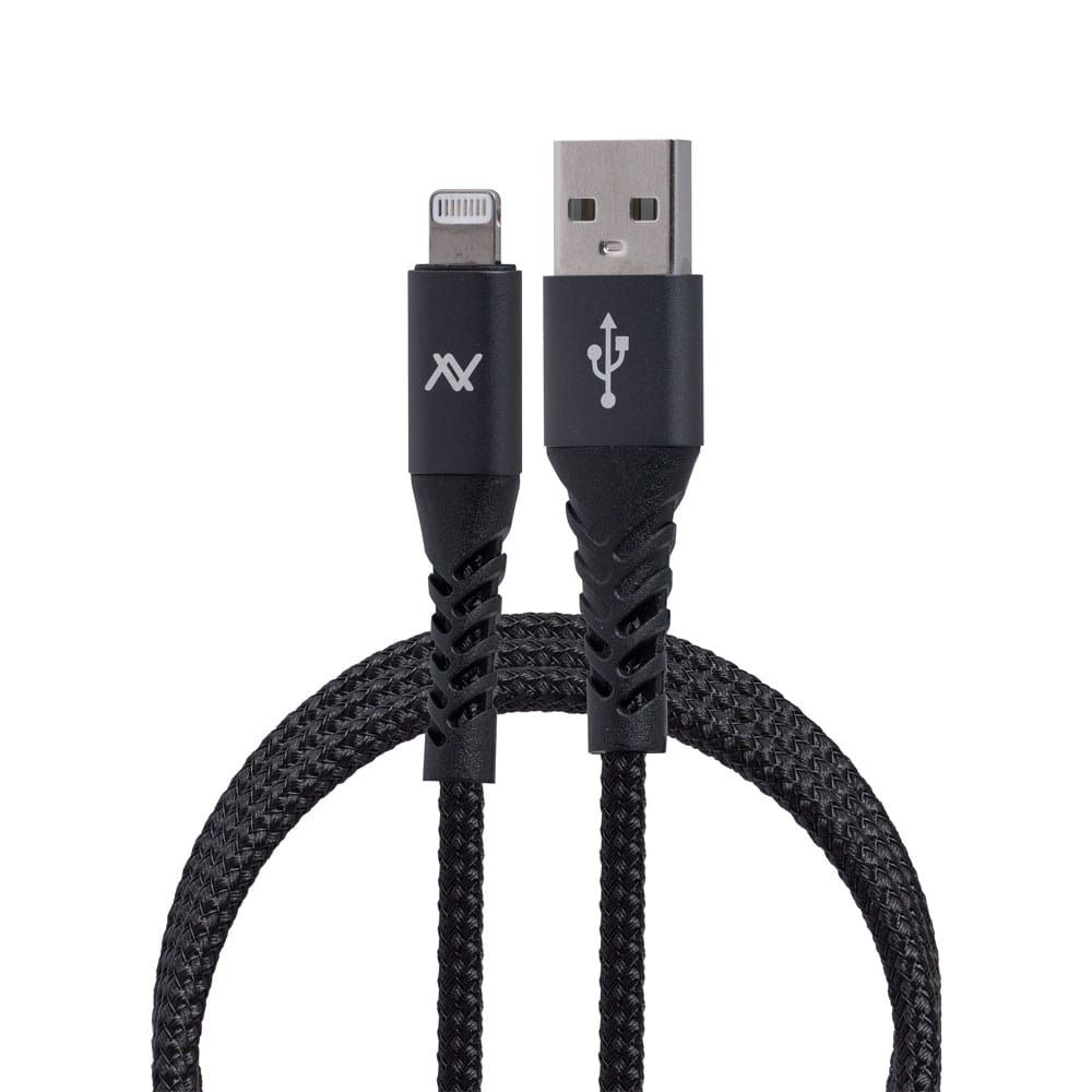 L'AVVENTO (MP476) MFI Lightning Sync and Charging Cable - 2M - Silver*Black