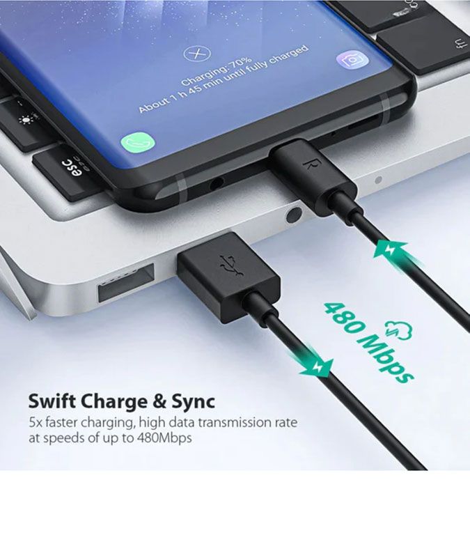 اشتري راف باور كابل من USB A إلي Type-C طوله 1 متر - أسود الآن من تو بي.. بأحسن سعر!