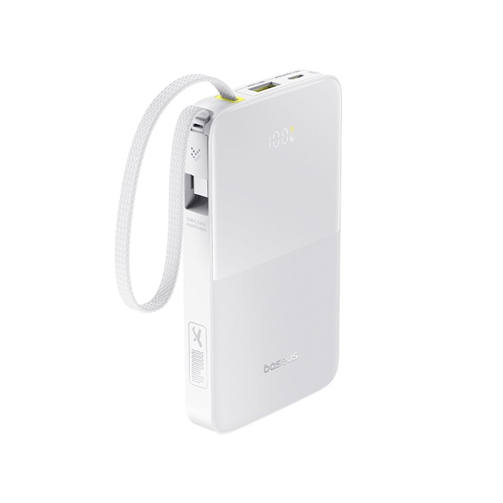 Baseus EnerFill FC51 Bipow2 Pro Power Bank With Built-in cable 10000mAh 22.5W Digital Display - Moon White