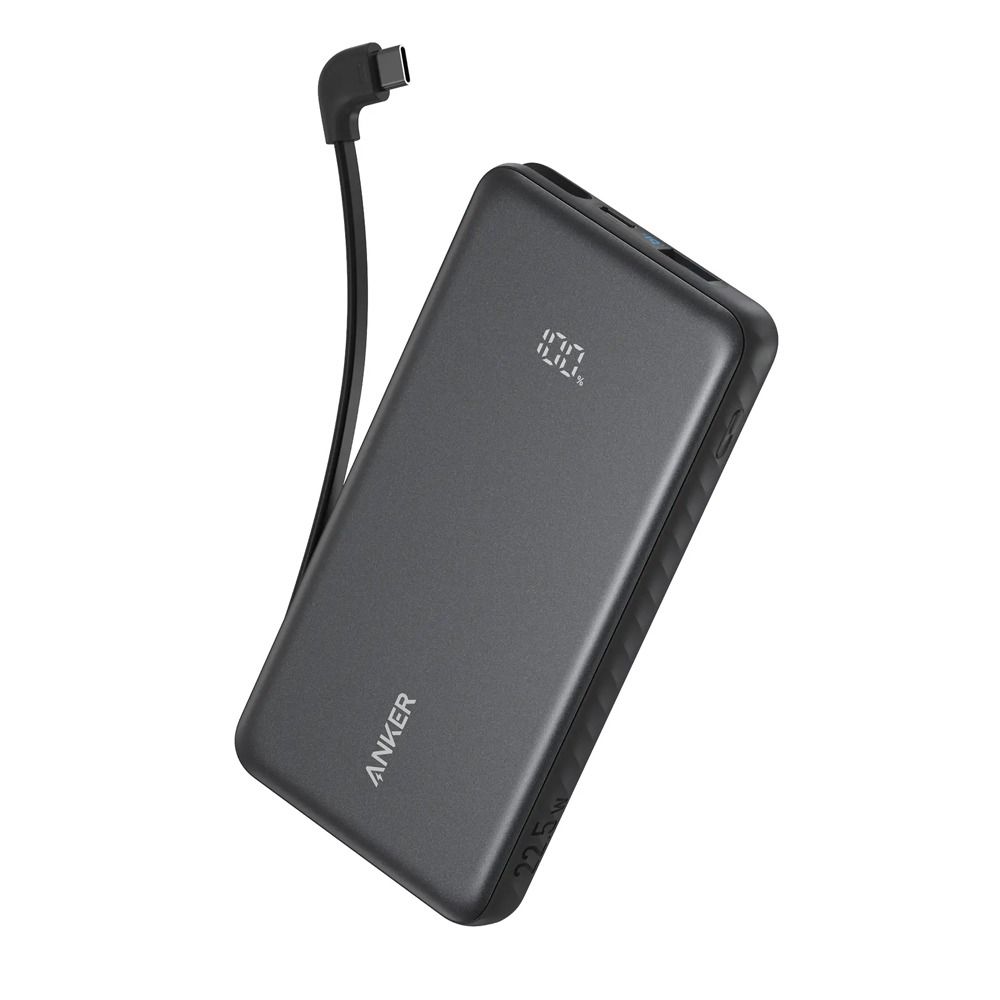 Anker Zolo Power Bank 10000mAh 22.5W Built-In USB-C Cable - A110DH11 - Black
