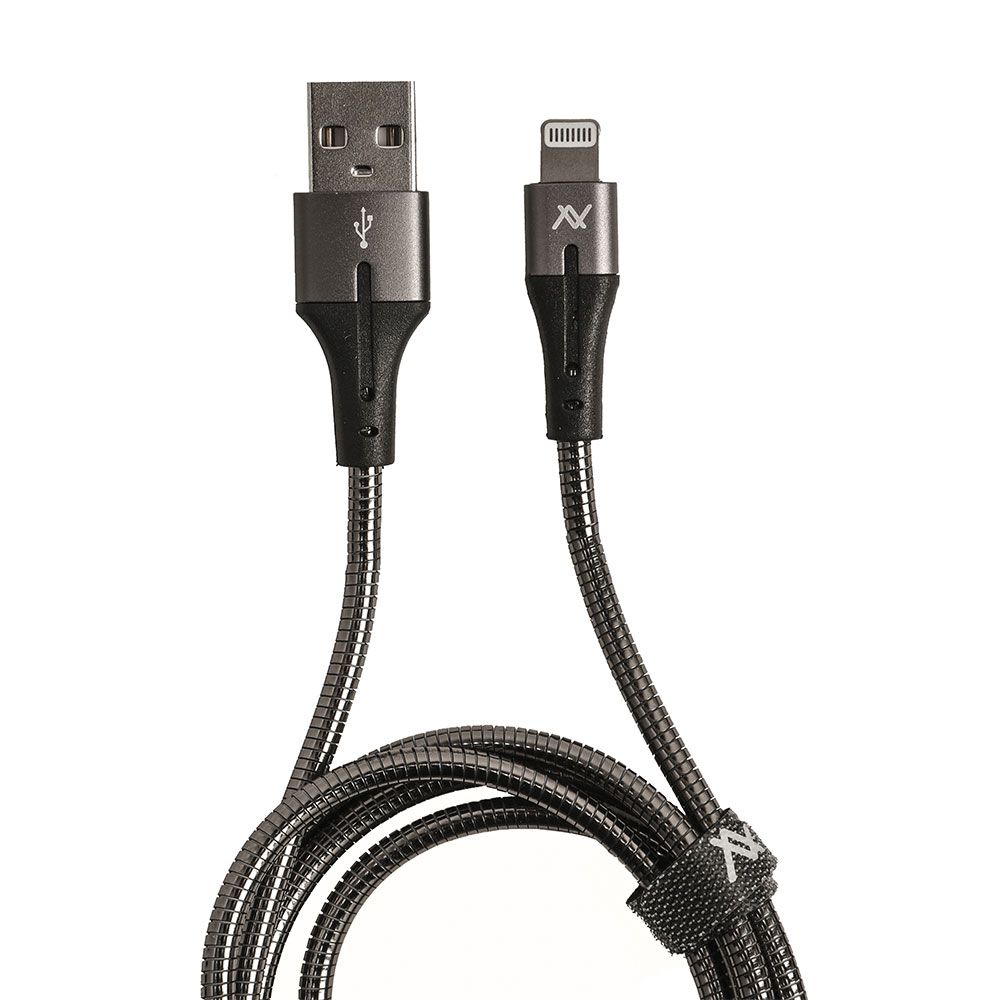 L'AVVENTO (MX53B) MFI Cable iPhone With Metal Connector Apple Certified 1M - Black
