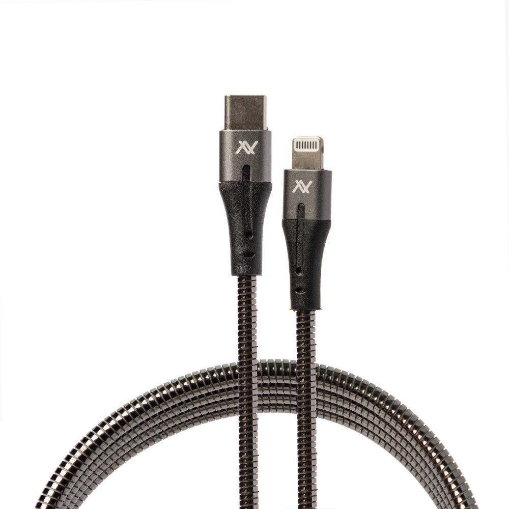 L'AVVENTO (MP533) Flexible And  heave duty - Metal MFI Type-C to Lightning Cable - 1M - Black
