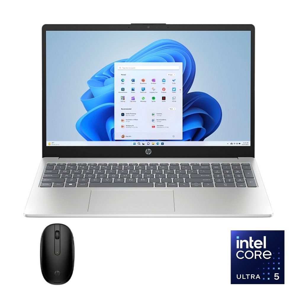 HP 15-fd2000ne Laptop - Intel® Core™ Ultra 5-225U - 16GB - 512GB SSD - Intel® integrated - 15.6" FHD - Win11 - Natural Silver
