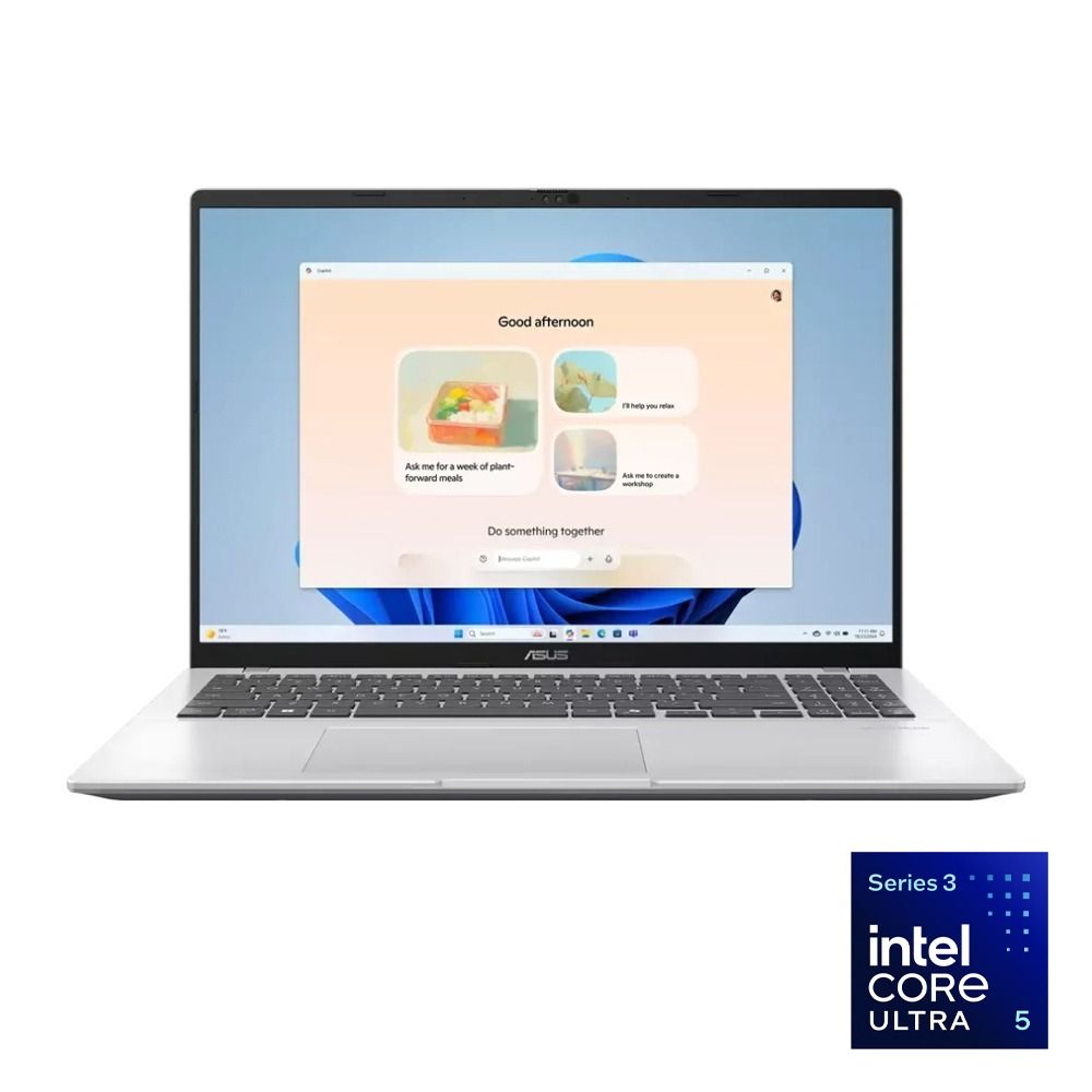 ASUS Vivobook 16 X1607CA-MB155W Laptop - Intel® Core™ Ultra 5-225H - 16GB - 512GB SSD - Intel® Graphics - 16" WUXGA - Win11 - Cool silver