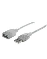 مانهاتن كابل Hi-Speed USB من Type-A Male الي Type-A Female طوله 1.8  متر (6 قدم) - فضي