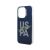 U.S Polo Assn. IML Glitter Script Card Case for iPhone 15 Pro Max - Blue