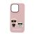 Karl Lagerfeld  for iPhone 14 Pro Max Liquid Silicone Karl & Choupette Case - Light Pink