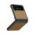 Cover for Samsung Galaxy Z Flip 4 Leather Wrapped PC Inner Shell  - Brown