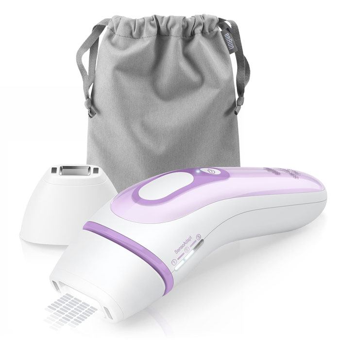 Braun Silk-expert PL 3111 IPL Hair Removal System with 3 Extras - White*Purple