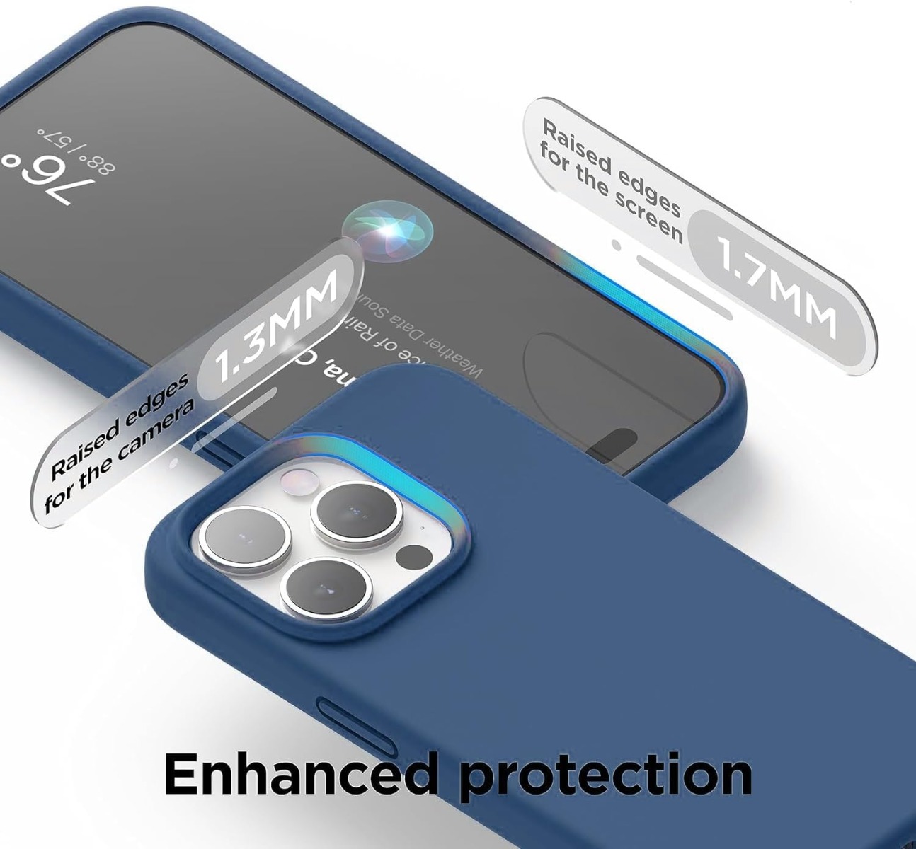 Soft Silicon Case with Microfiber Lining For Apple iPhone 15 Pro Max 6.7 Inch - Jean Indigo