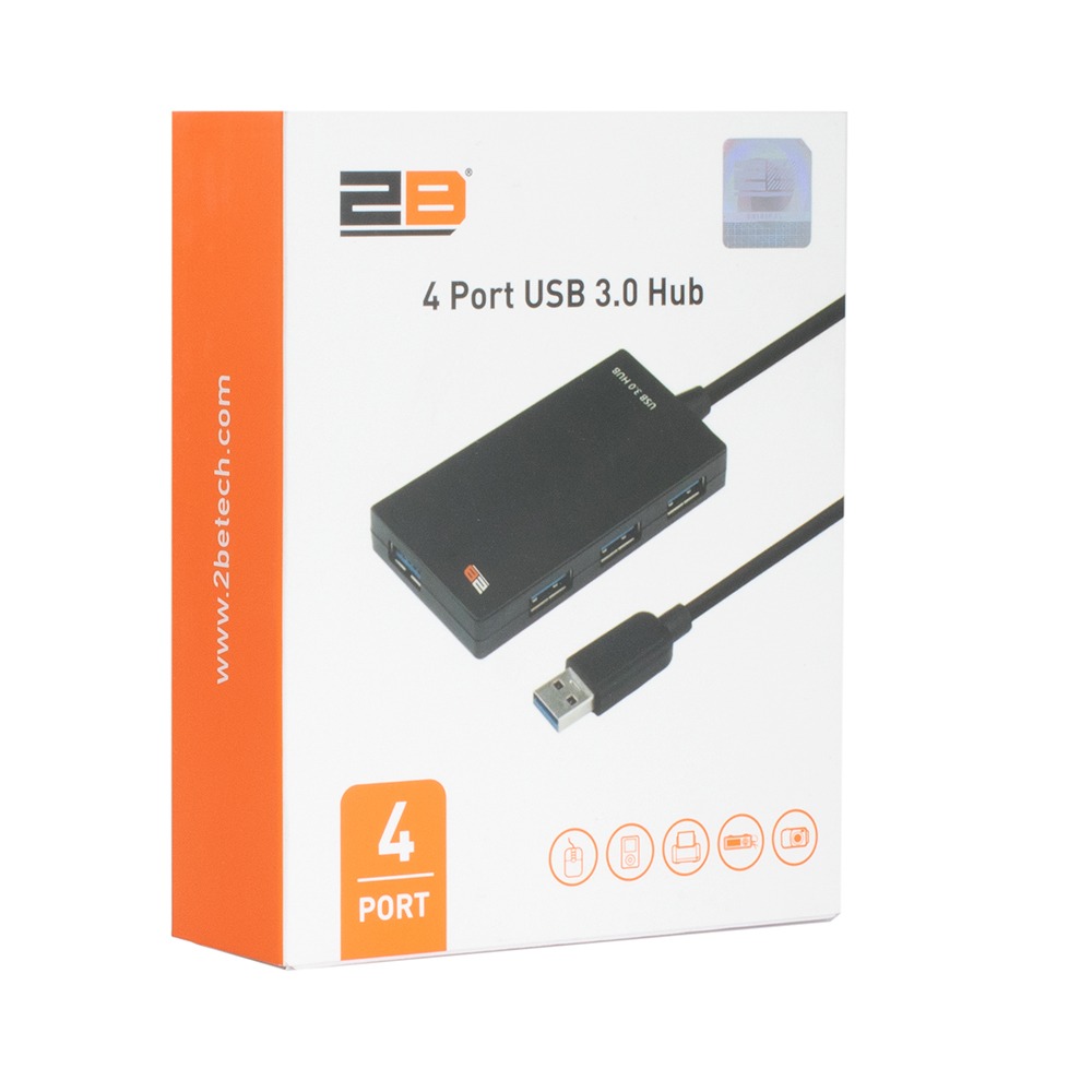 2B (CV136) - 4 Port USB 3.0 HUB Super Speed - Black