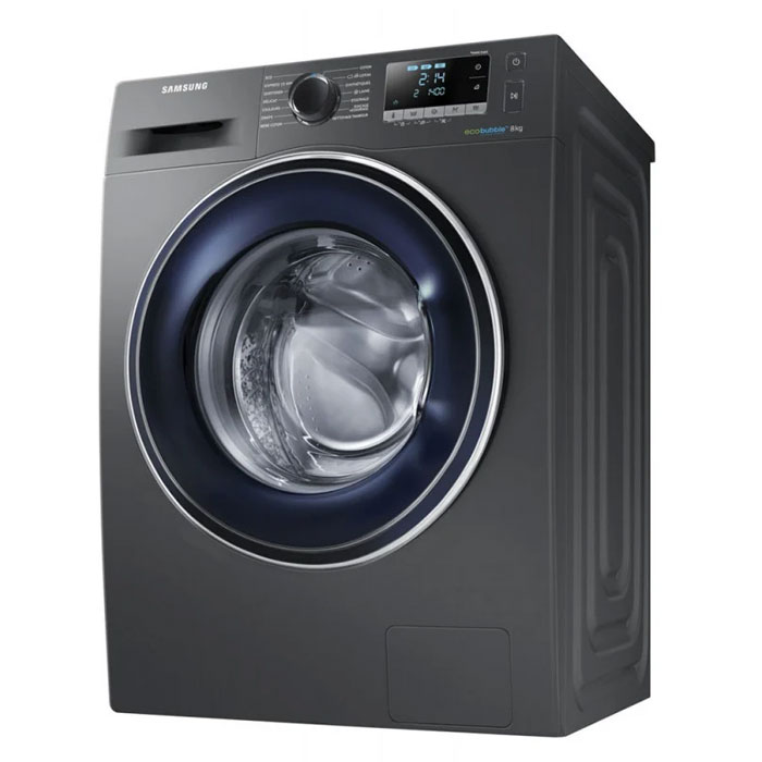 Samsung Front Load Automatic Washing Machine 8 KG - Silver- WW80J5555FX1AS