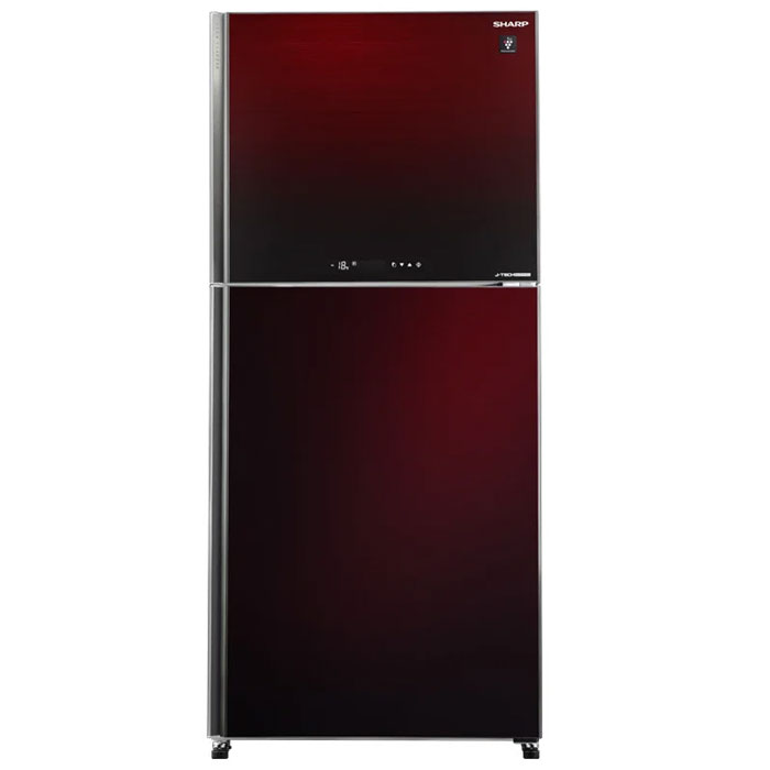 Sharp Refrigerator Inverter Digital No Frost 480l 2 Glass Doors Red