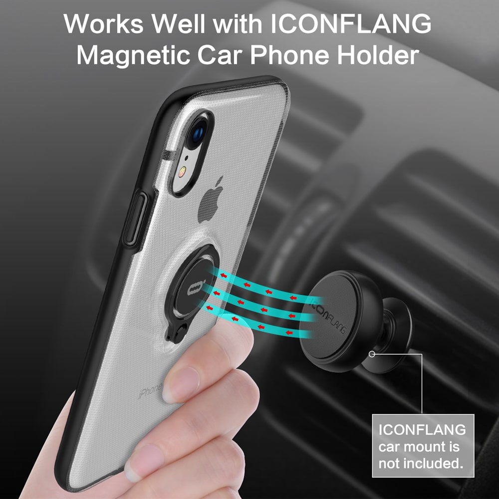 Icon-Flang iPhone XR 6.1" Back Cover with Ring Holder Coolgem - Clear