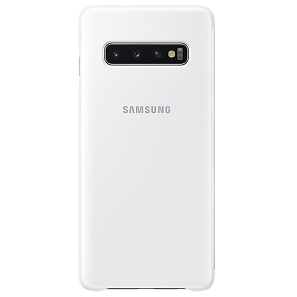 Samsung Galaxy S10 Clear Original View Flip Cover White 2b