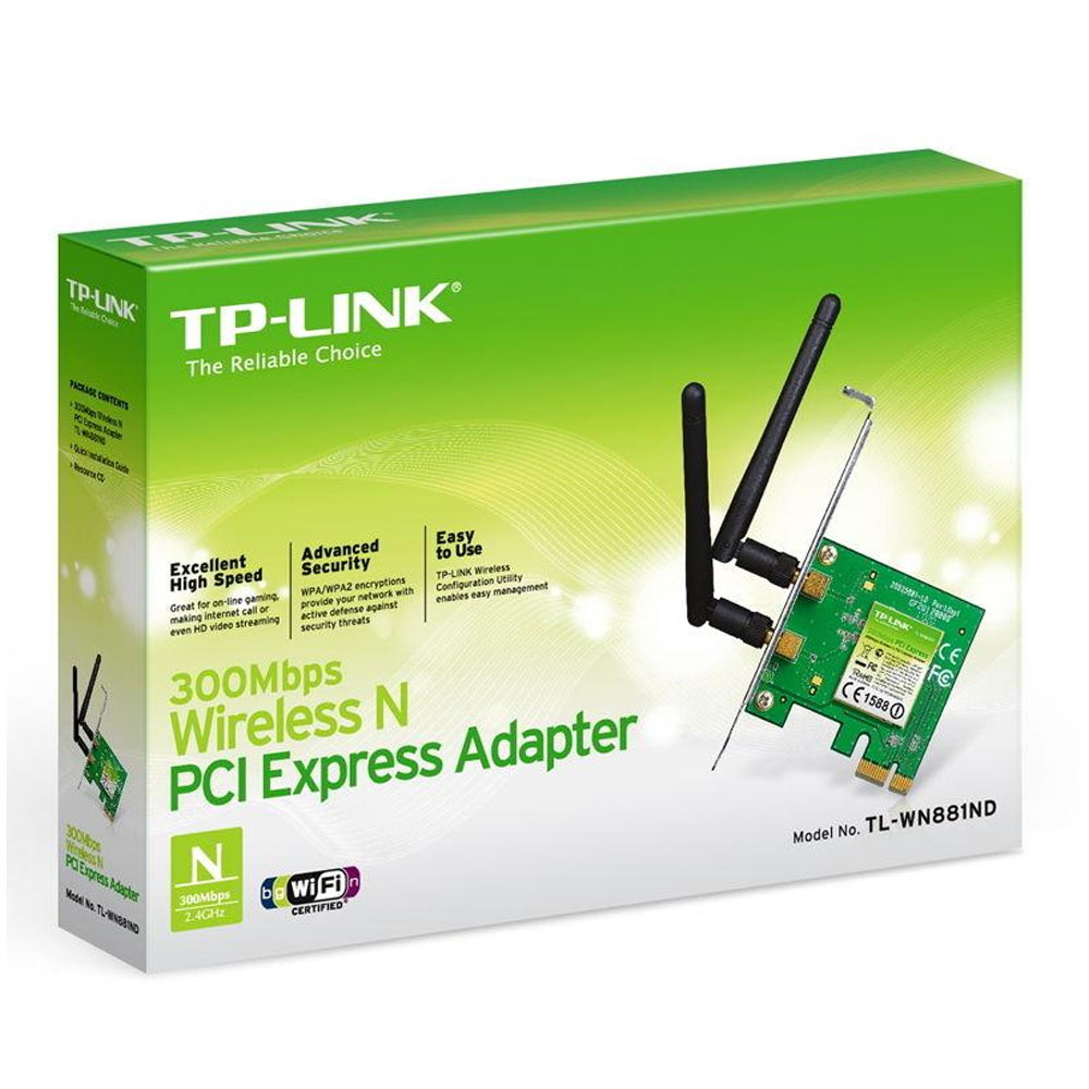TP-Link 300Mbps Wireless N PCI Express Adapter - (TL-WN881ND)